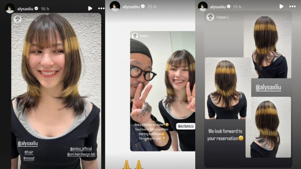 Alysa Liu shows off her new hairdo with a unique color combination