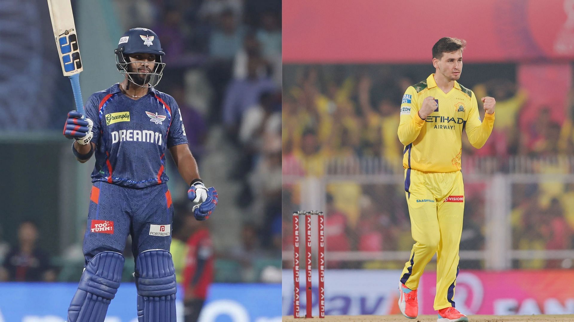 Nicholas Pooran and Noor Ahmad will be the key players for a combined LSG-CSK game (Images via Getty)