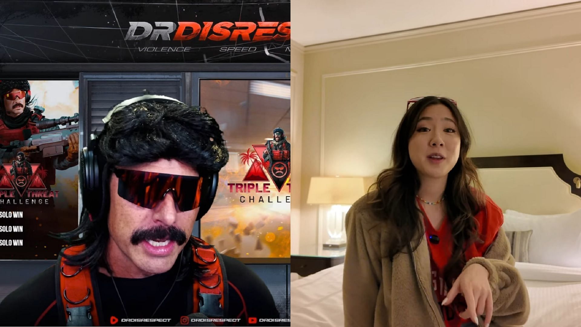 Streamers who were involved in cheating controversies (Image via DrDisrespect,Fuslie/YouTube)