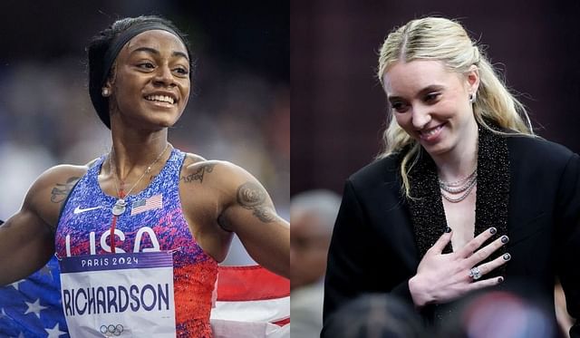 Sha&rsquo;Carri Richardson and WNBA player, Paige Bueckers - Source; Getty