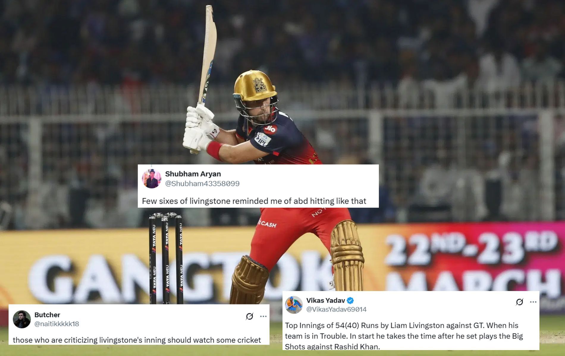 "Reminded me of ABD" - Fans hail Liam Livingstone for breathtaking half-century in RCB vs GT IPL 2025 clash