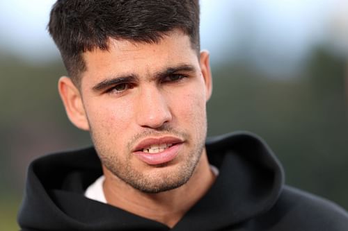 Carlos Alcaraz speaking to the press at the 2025 Monte-Carlo Masters [Image Source: Getty Images]