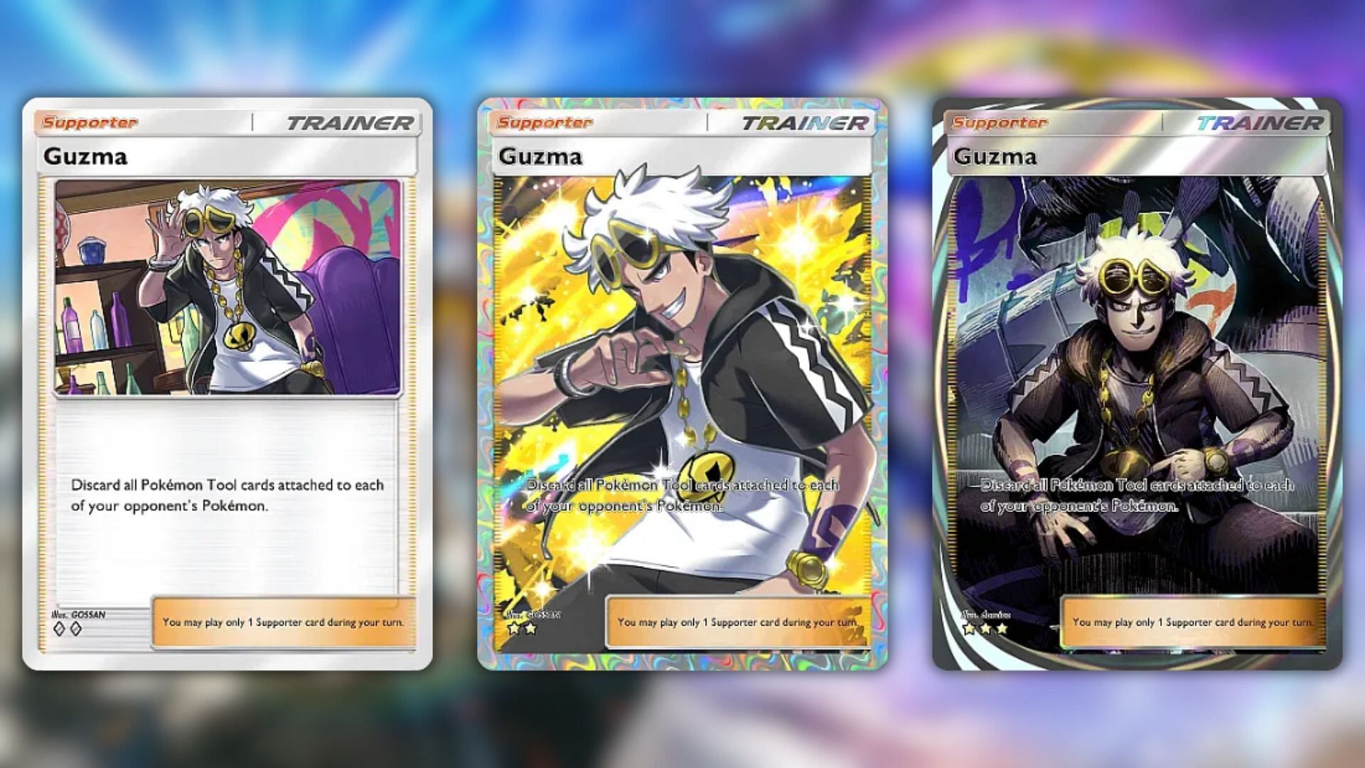 Guzma variants (Image via The Pokemon Company)