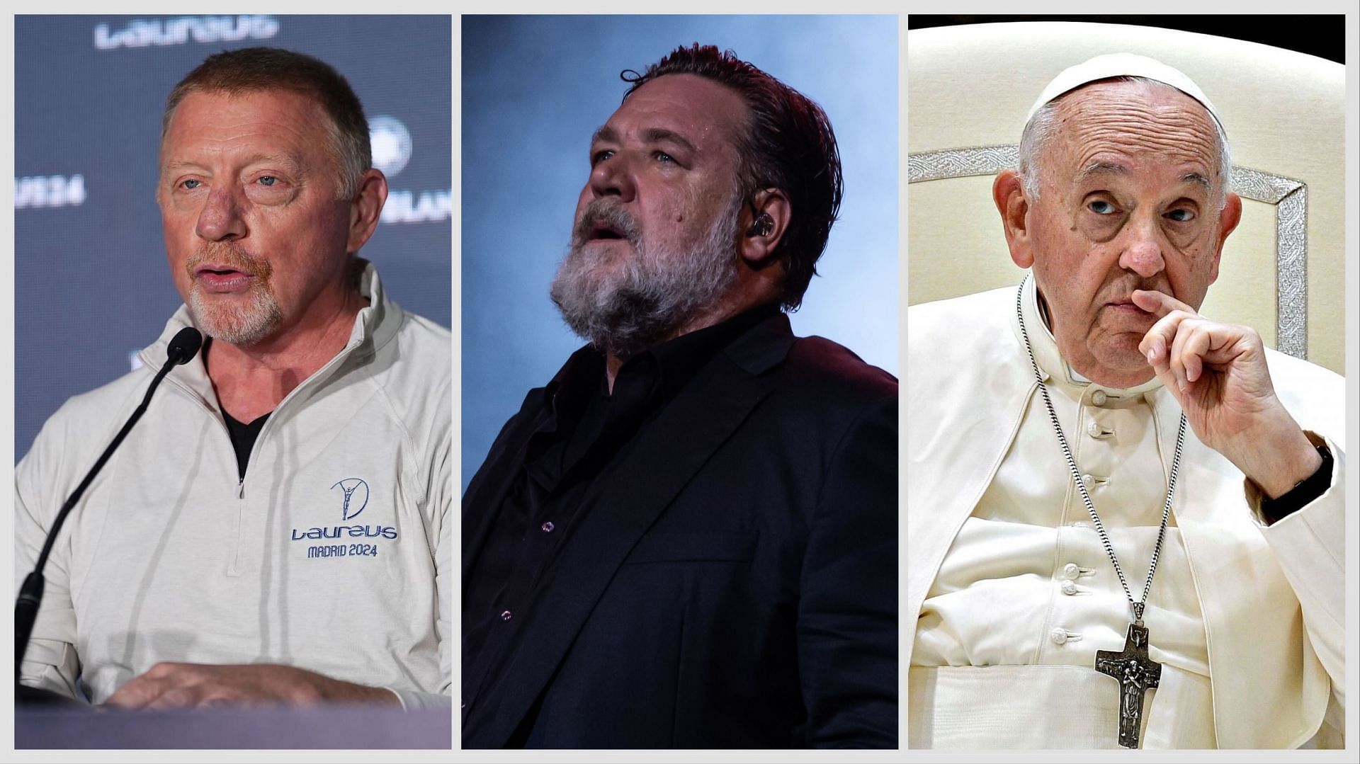 Boris Becker, Pope Francis, Russell Crowe (Source: Getty)