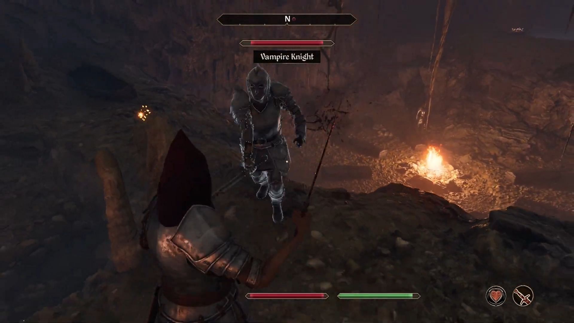 Nothing like fighting a Vampire Knight to get the blood pumping...literally (Image via YouTube/JFM || Bethesda Softworks)