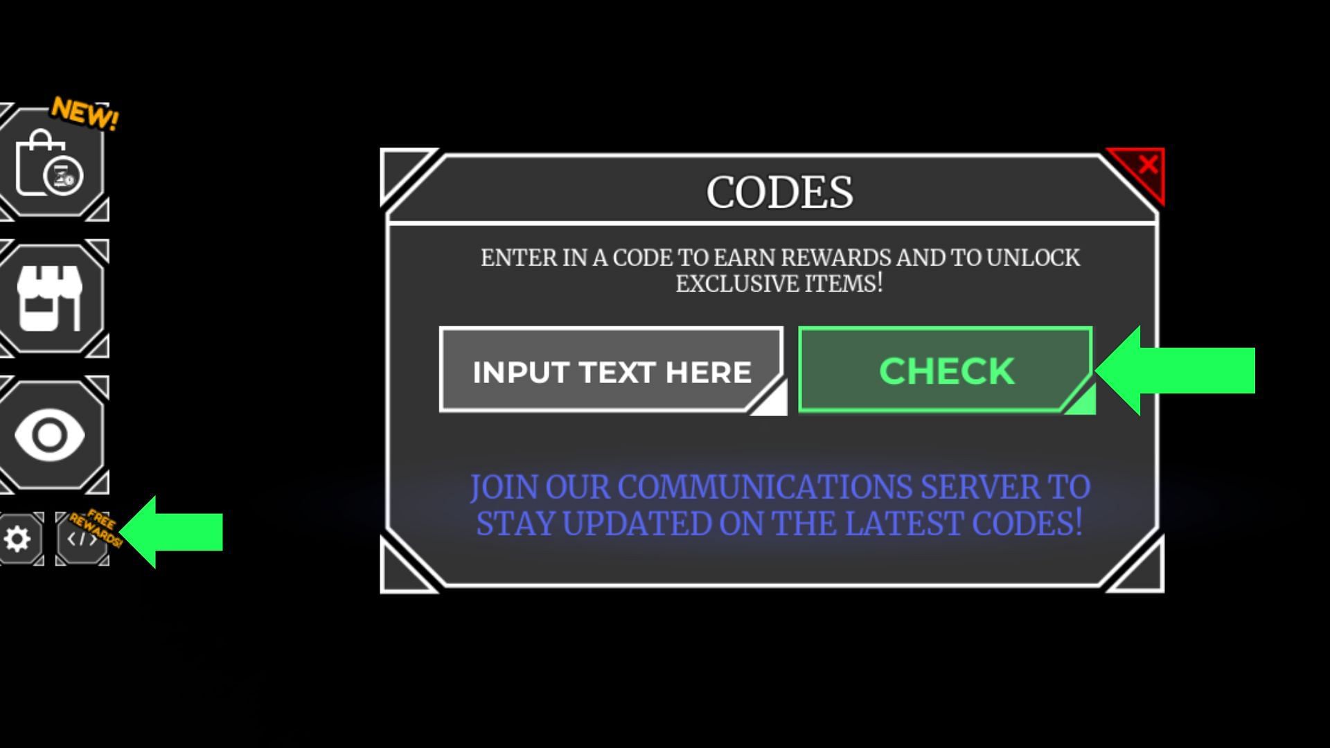 Utilize codes to get free Coins (Image via Roblox)