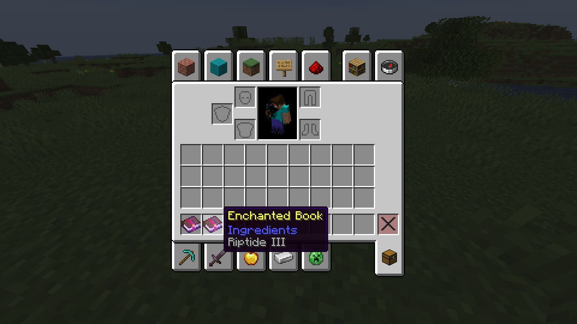 Riptide enchantment allows you to fly with the trident when in contact with water. (Image via Mojang Studios)
