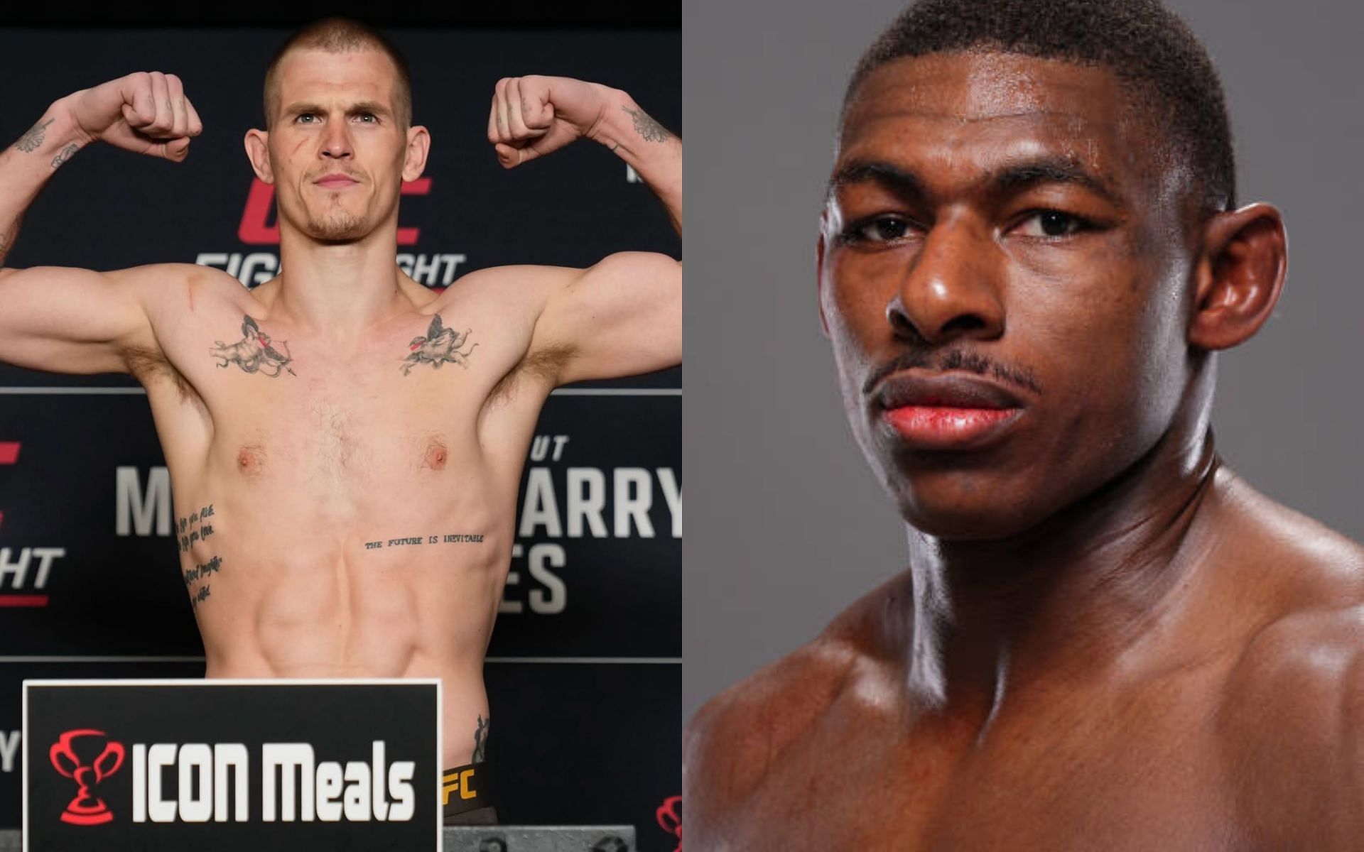 Joaquin Buckley (right) takes a dig at Ian Machado Garry (left). [Images courtesy: @ufc on Instagram and Getty]