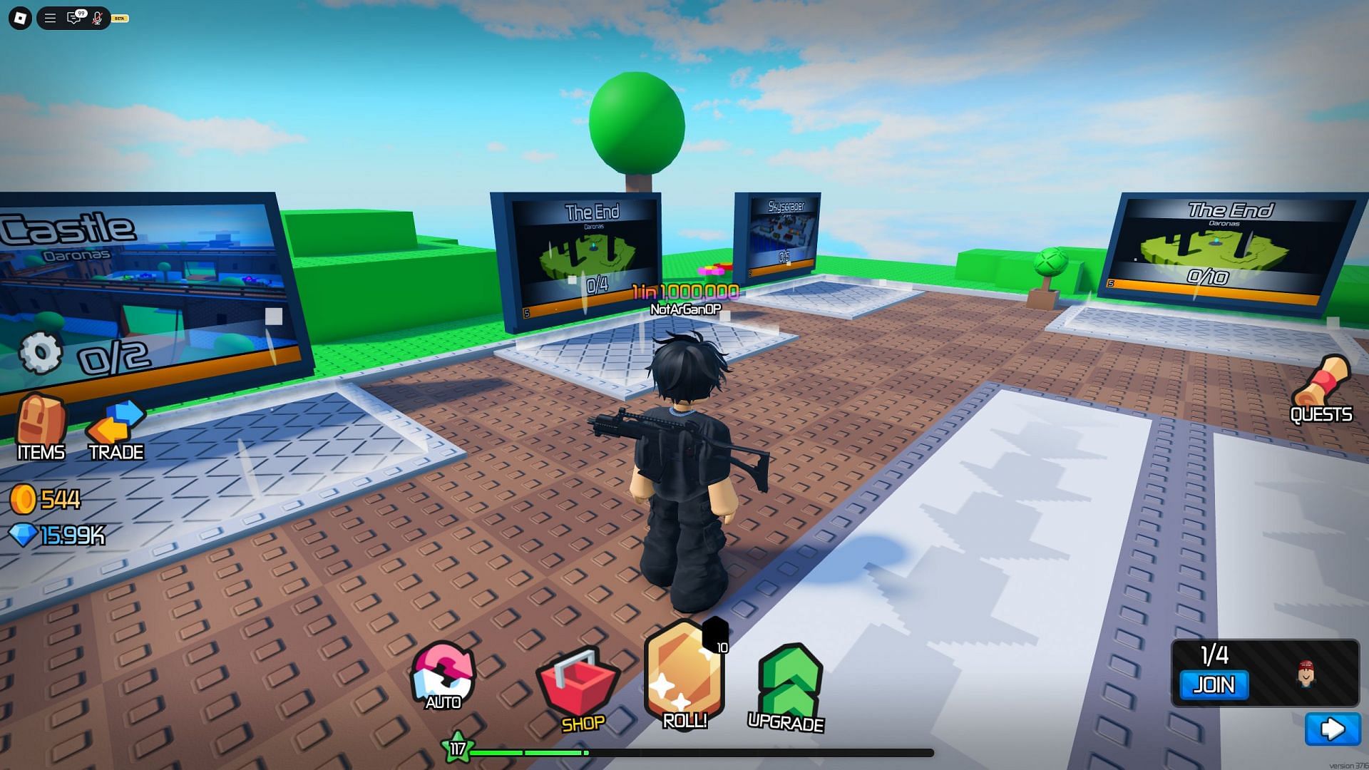 Map selection area in Zombies RNG (Image via Roblox)