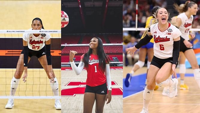 WATCH: Nebraska Volleyball’s Harper Murray, Laney Choboy & others hilariously play in locker room with Ryan Hunter as the net