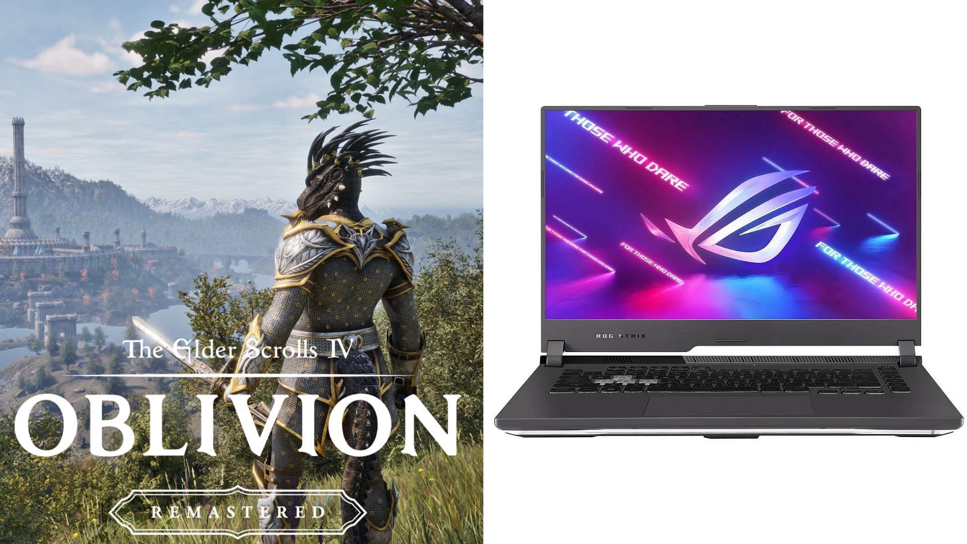 The RTX 3060 laptop GPU can handle The Elder Scrolls IV: Oblivion Remastered comfortably at 1080p (Image via Bethesda and Walmart)