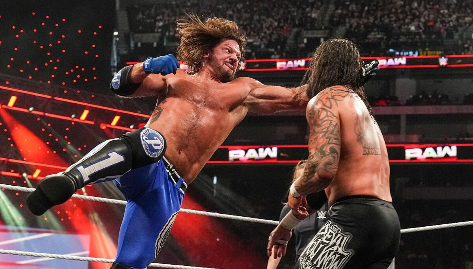AJ Styles against Karrion Kross on RAW [Image Credit: wwe.com]
