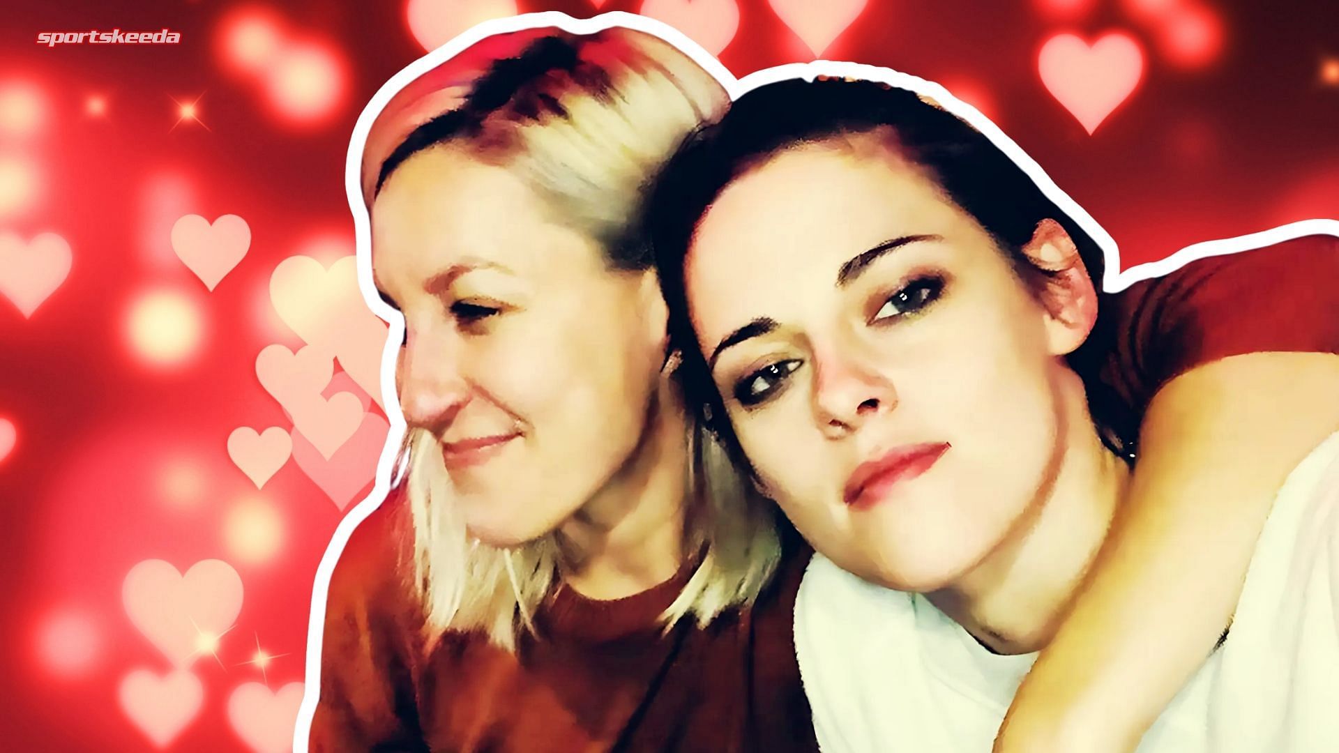 An image of the recently married couple Kristen Stewart and Dylan Meyer (Custom cover edited by Sportskeeda, Original Image [Instagram/@spillzdylz])