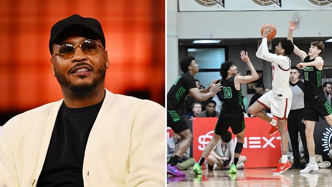 Carmelo Anthony shares 2-word reaction to heartfelt post by son Kiyan Anthony's Long Island Lutheran HS following Chipotle Nationals