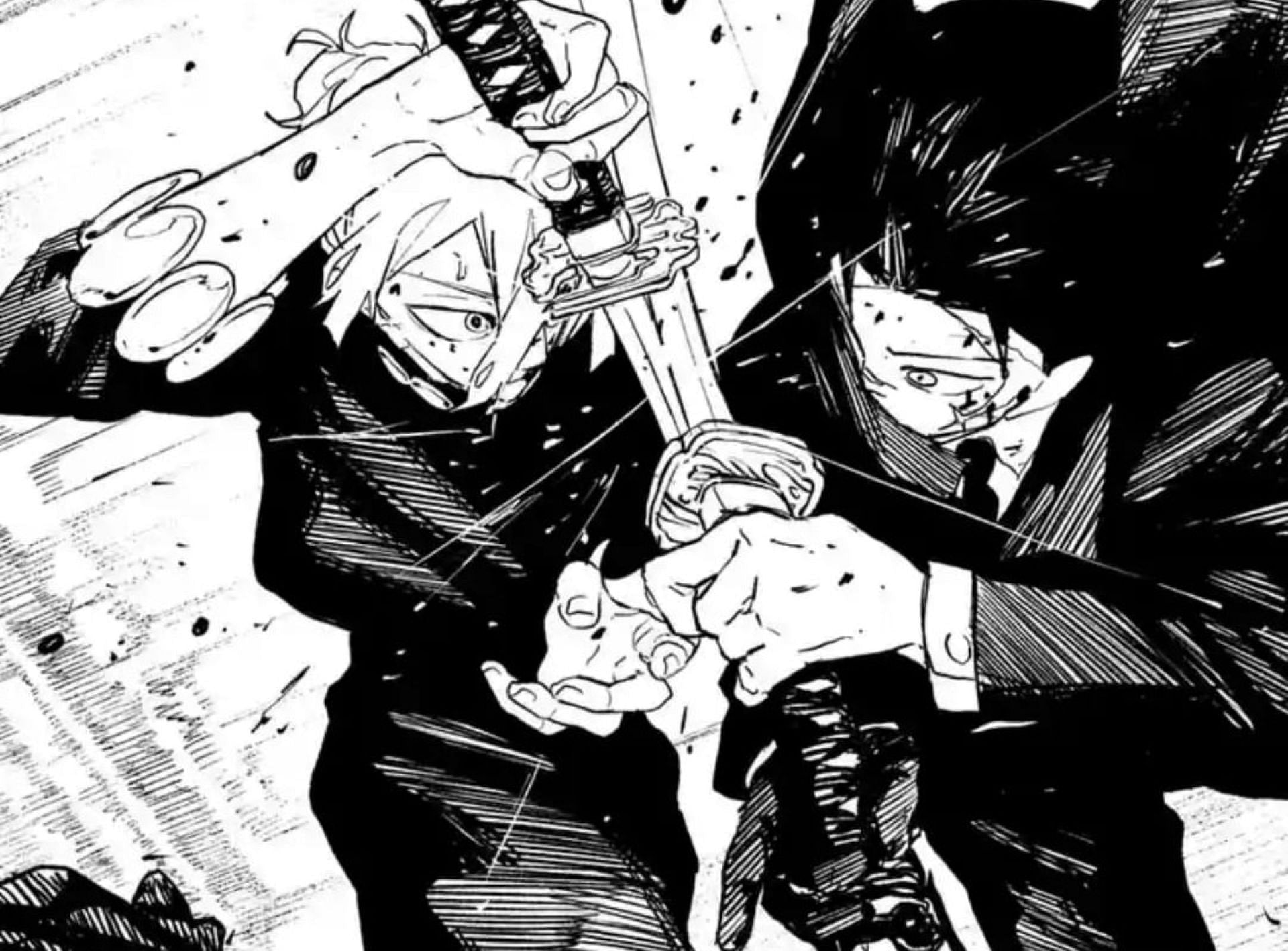 Chihiro vs. Hiruhiko in the chapter (Image via Shueisha)