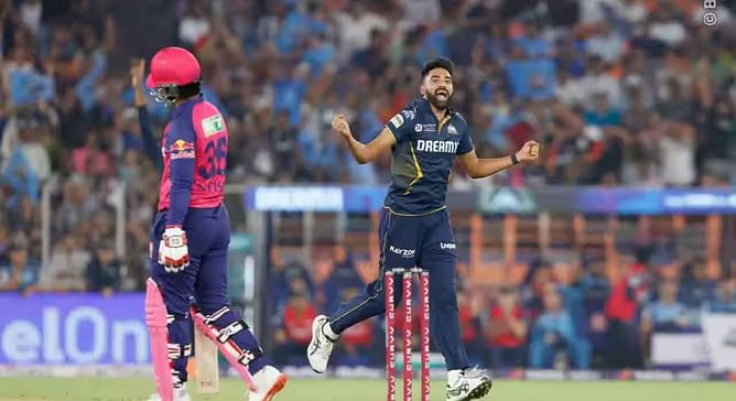 Mohammed Siraj strikes early as Nitish Rana holes out to deep third man in GT vs RR IPL 2025 clash [Watch]