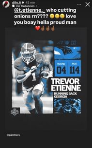 Dillon Bell's social media message for Trevo Etienne. - Source: Instagram/@dillo.6