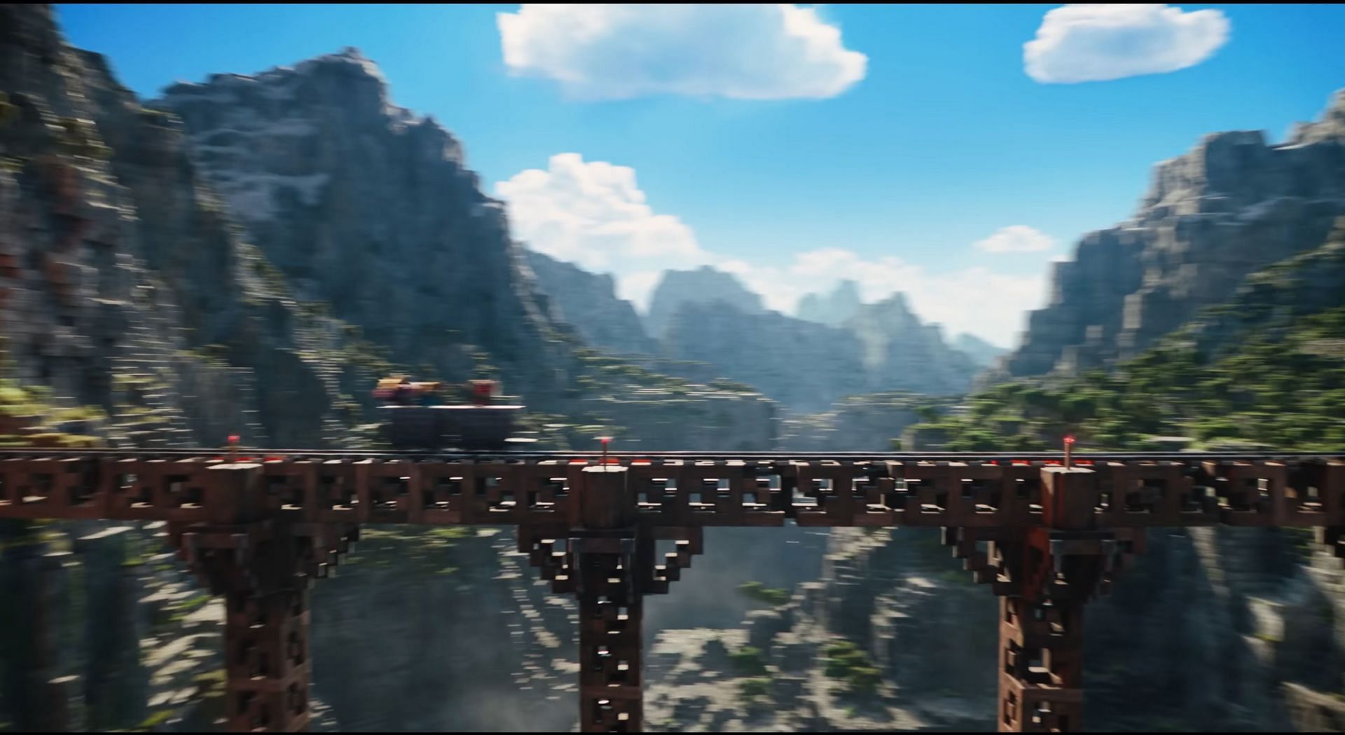 The bridge scene in the movie (Image via Mojang Studios || Warner Bros)