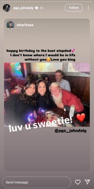 John Daly and Charitsa Cladakis (via John Daly's Instagram story/@pga_johndaly)