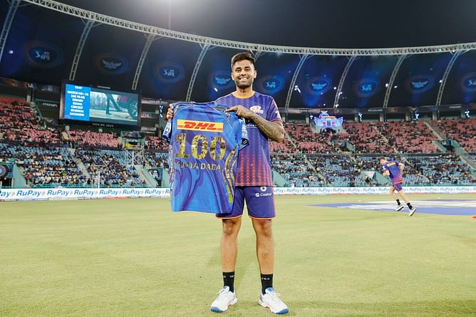 Suryakumar Yadav presented with special jersey ahead of LSG vs MI IPL 2025 match [In Pictures]