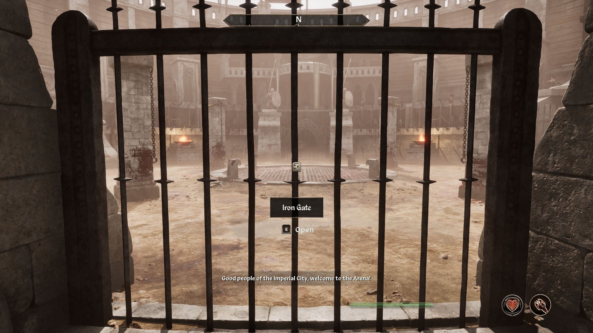 The iron gate in The Arena in Oblivion Remastered (Image via Bethesda Softworks)