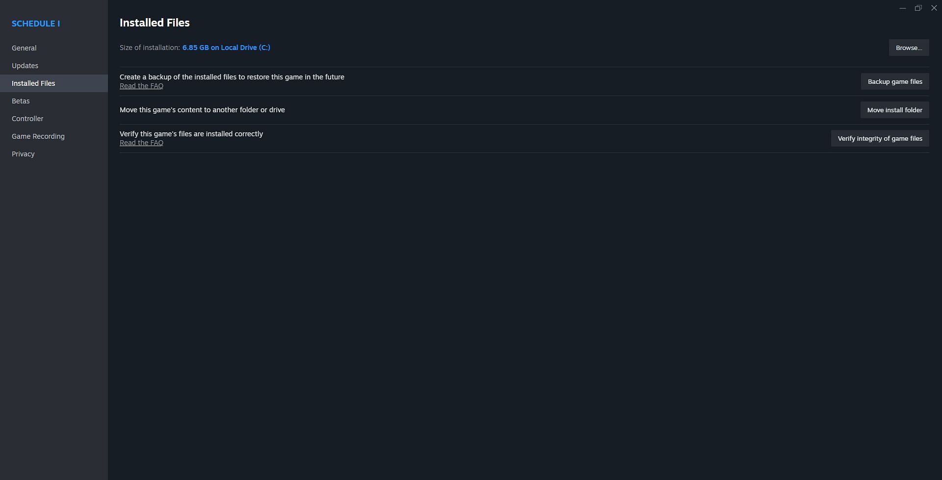 Steam installed files tab (Image via Valve)