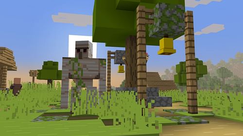 Bare Bones is a texture pack that makes Minecraft block and mob textures even flatter. (Image via Modrinth/RobotPants)