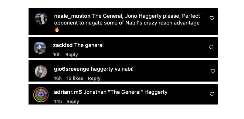 Screenshot of comments. [ONE Championship/Instagram]
