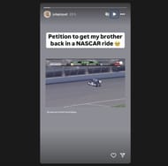 Julia Piquet's Instagram story on Nelson Piquet Jr. Source : @Instagram/juliapiquet