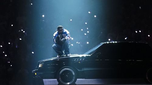 Kendrick Lamar performs at halftime during the NFL Super Bowl 59 football game between the Kansas City Chiefs and the Philadelphia Eagles at Caesars Superdome on February 9, 2025, in New Orleans, Louisiana. (Image via Getty/Cooper Neill)