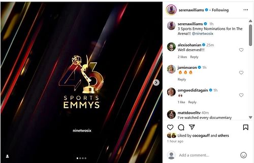 Alexis Ohanian's reaction; ( Instagram @serenawilliams)