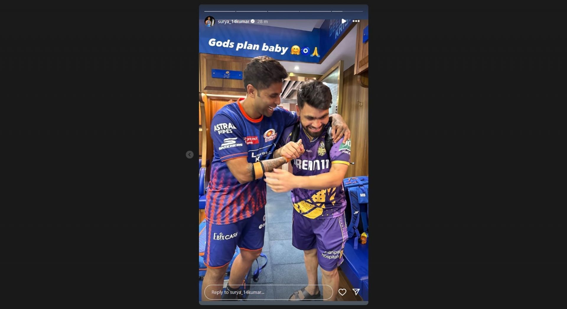 Suryakumar Yadav with Rinku Singh. [Pic credits: @surya_14kumar on Instagram]