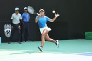 Vaidehi Chaudhari in action at the Billie Jean King Cup
