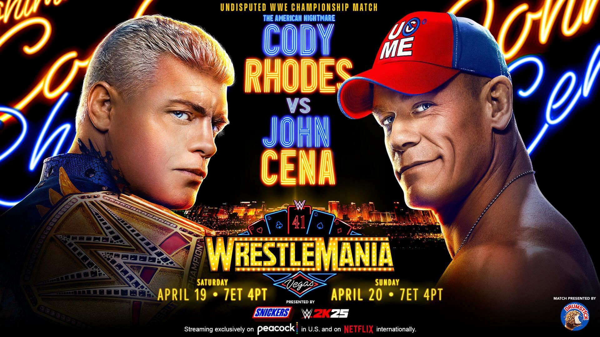 John Cena vs. Cody Rhodes will headline WrestleMania Sunday? (Image credit: WWE.com)