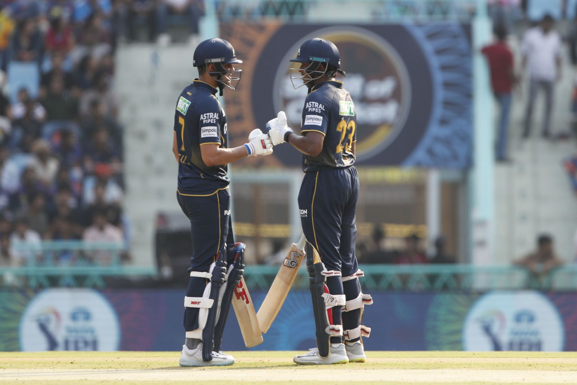 Sai Sudharsan (right) and Shubman Gill stitched together a 120-run opening partnership in GT&#039;s IPL 2025 clash vs LSG. [P/C: Getty]