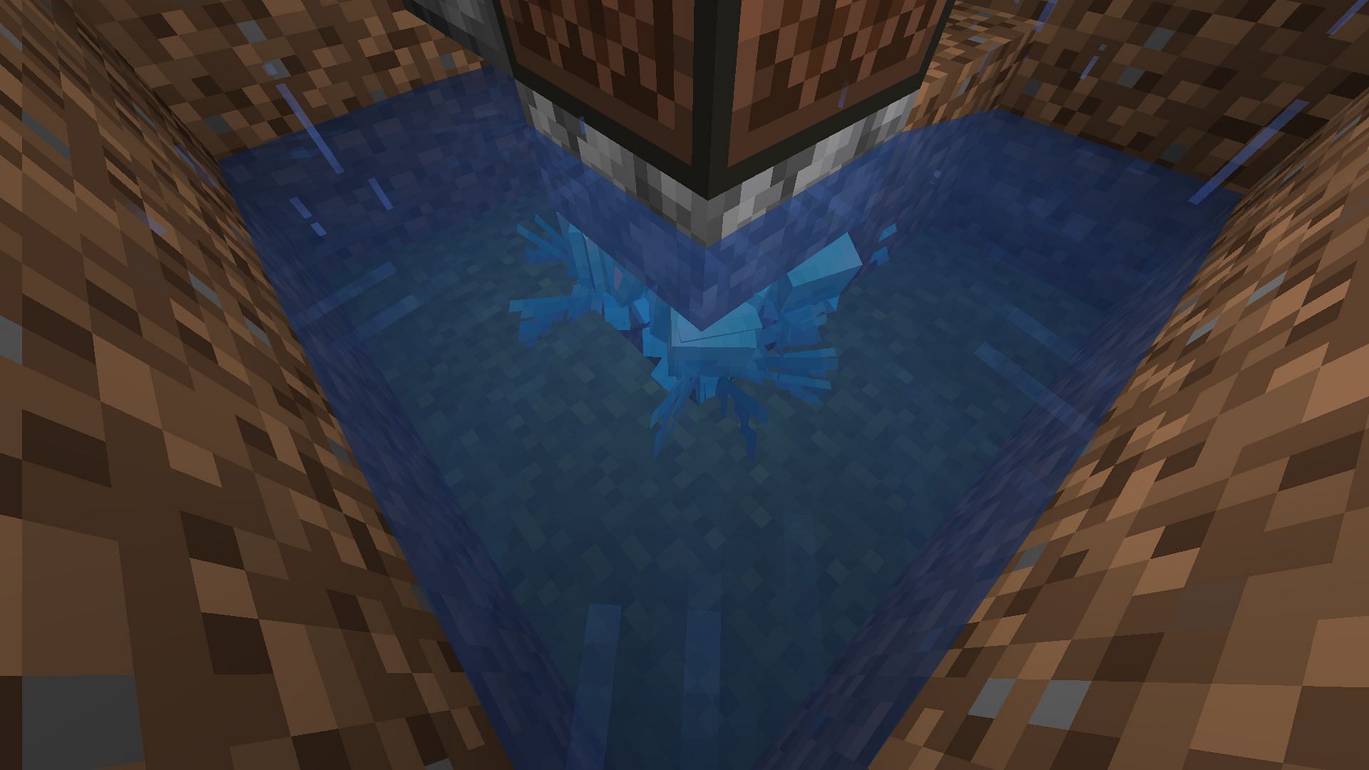 Duplicate allays with jukebox and amethyst shards, and finally fill the hole with water. (Image via Sportskeeda Gaming || Mojang Studios)