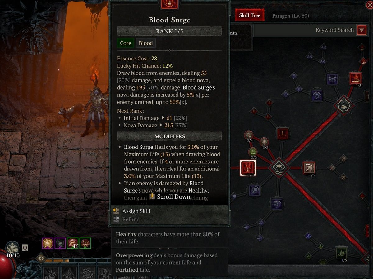Blood Surge transitions nicely into a solid, tanky lategame build (Image via Blizzard Entertainment)