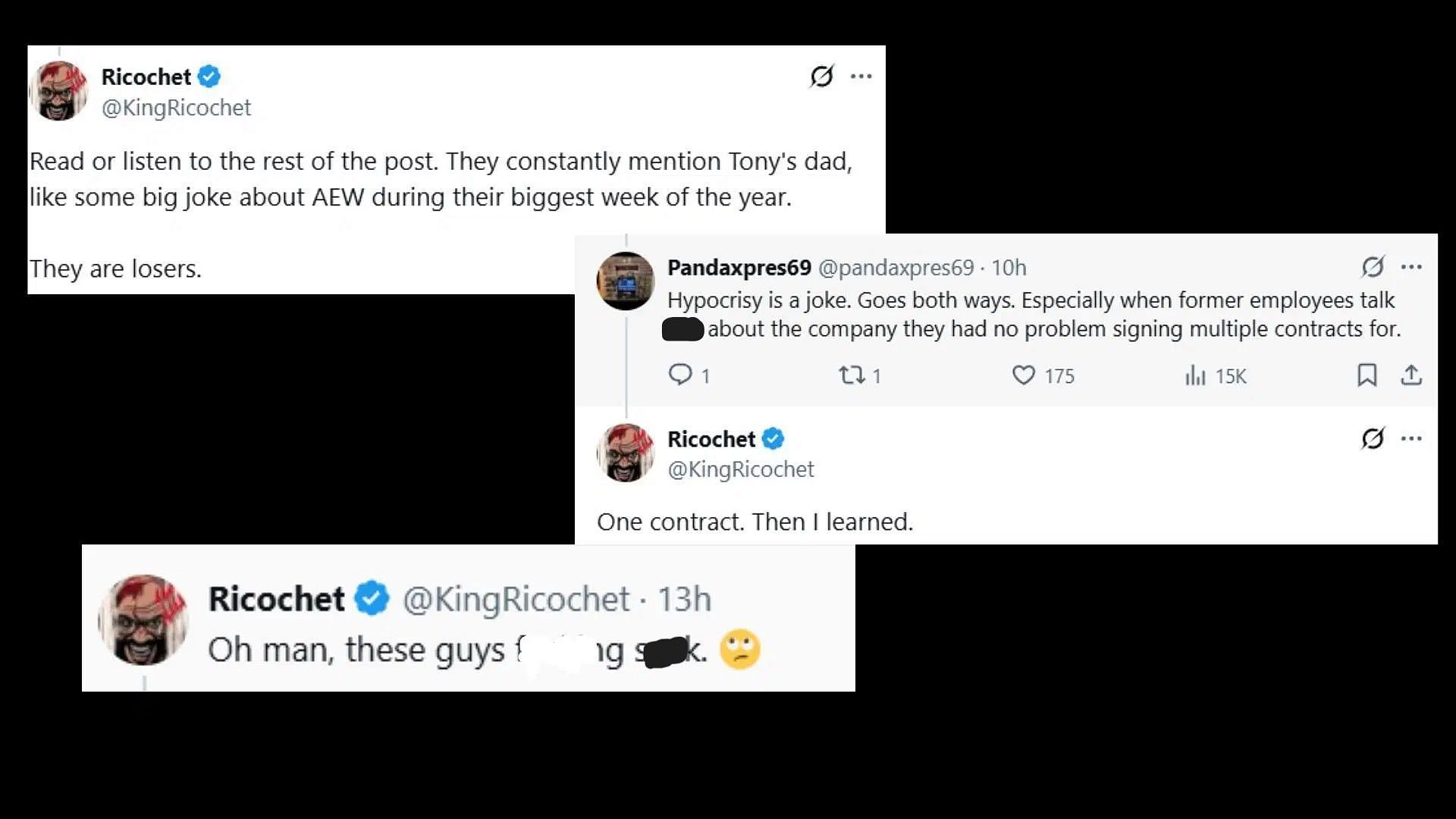 Ricochet reacts to Nick&#039;s comments [Image source: X]