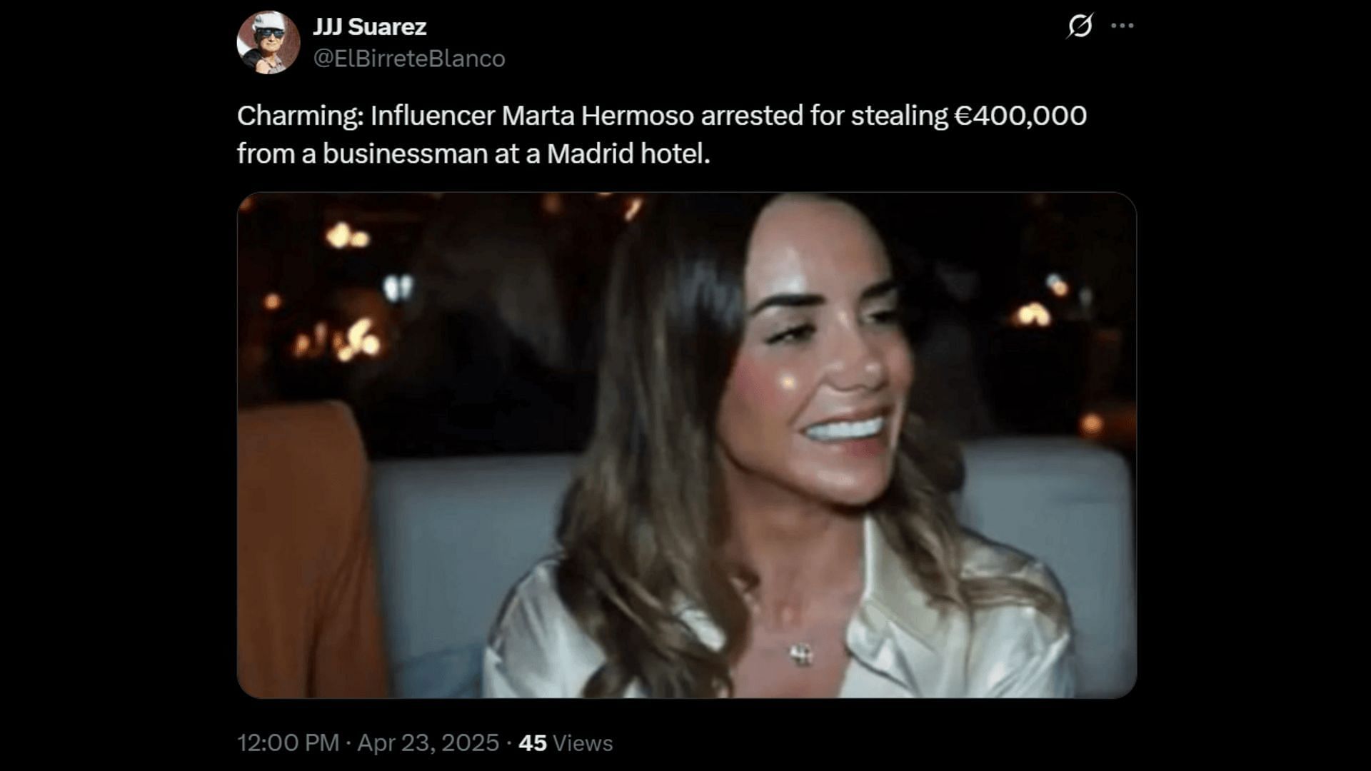 Marta is reportedly involved in a robbery. (Image via X)