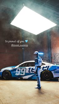 Julia Piquet's Instagram story on Daniel Suarez's new paint scheme. Source : @Instagram/juliapiquet