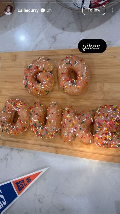 Callie Rivers-Curry reacts to an image of custom Duke donuts. Credit: Rivers-Curry/IG