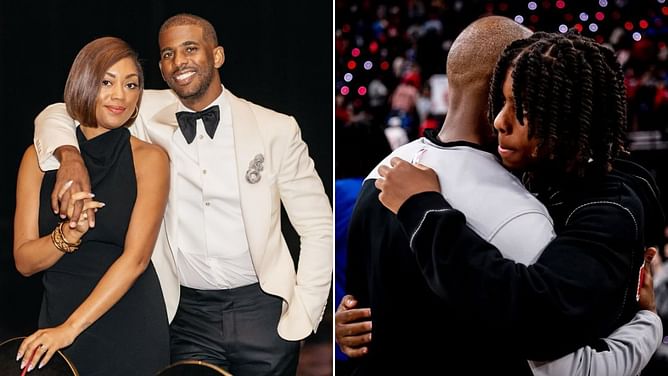 Chris Paul's wife Jada Paul in awe and excitement over their son Chris II's almost-perfect bouncy dunk attempt