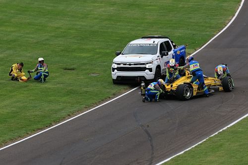Scott McLaughlin after crashing out on pace lap ahead of the Indy 500 - Source: Getty