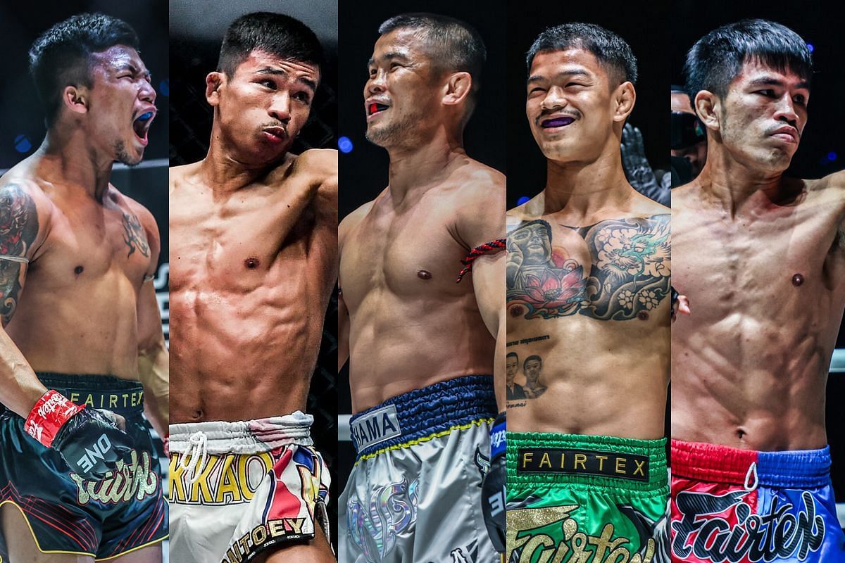 (From left to right) Rodtang, Superlek, Nong-O, Kongthoranee, Nakrob [Photo via ONE Championship]