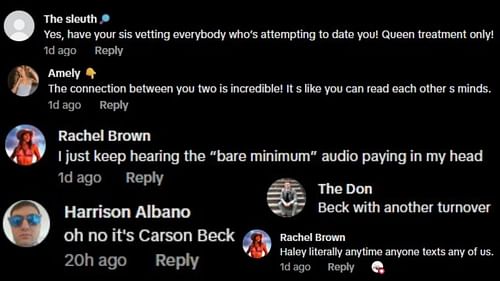 Images via the comments of the Cavinder Twins' TikTok post.