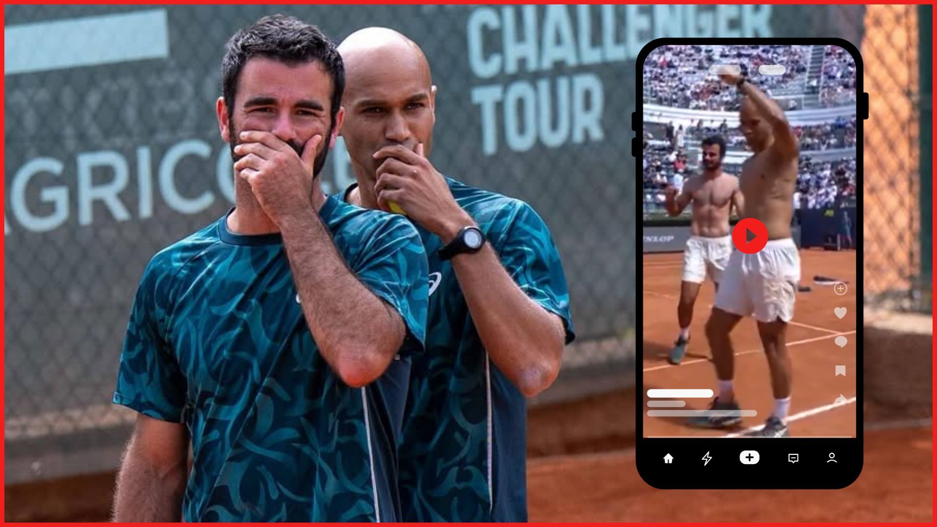 WATCH: Italian Open finalists Sadio Doumbia & Fabien Reboul take off their shirts in unexpected celebration, drive fans crazy