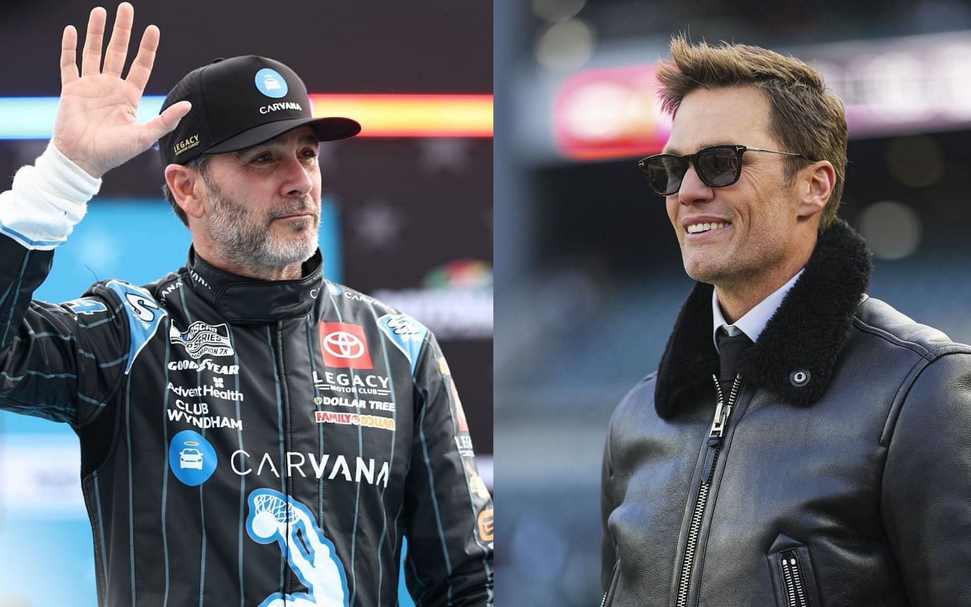 Jimmie Johnson (L) and Tom Brady (R)