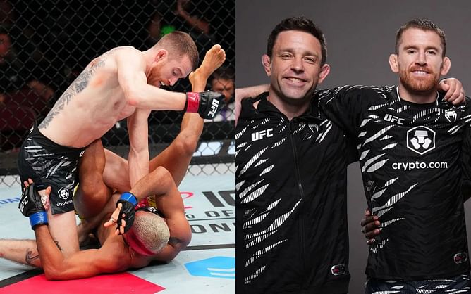 What is Ryan Hall's trademark technique that Cory Sandhagen used to beat Deiveson Figueiredo at UFC Des Moines?