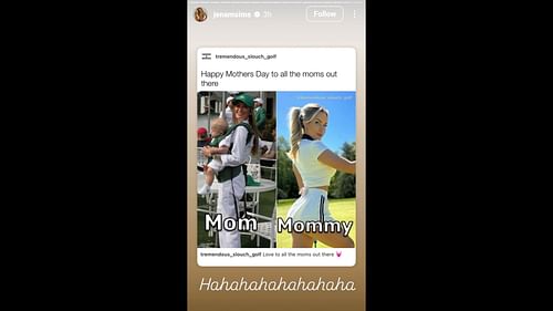 Screenshot from Sims' Instagram story - Source: IG@jenamsims