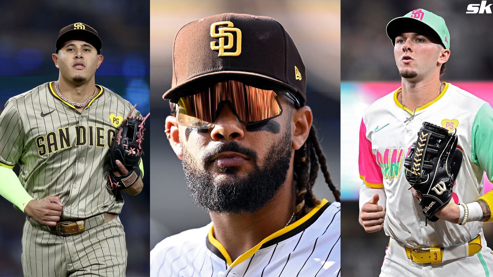 Fernando Tatis Jr. of the San Diego Padres looks on during the second inning against the Atlanta Braves at Petco Park (Source: Getty)